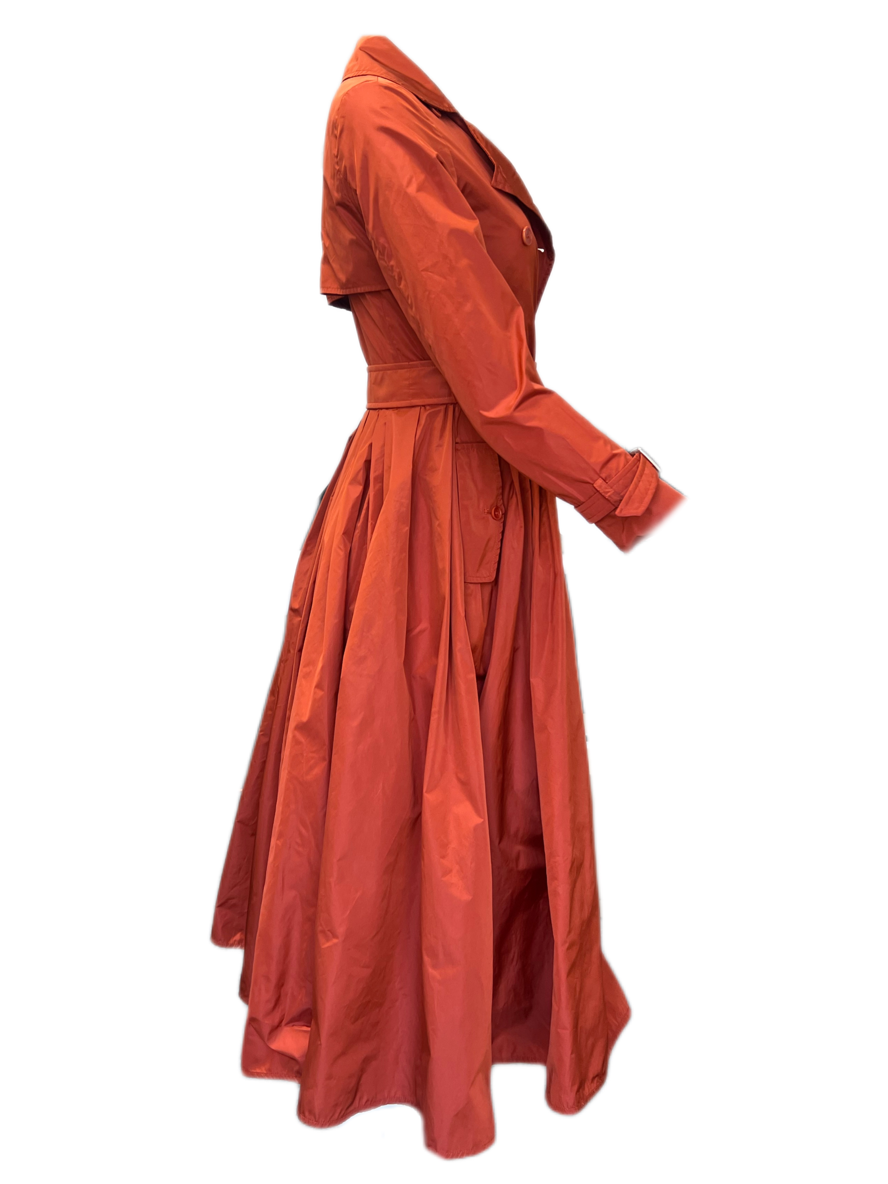 Max Mara Women's Orange Tubinga Welt Pockets Over Coat Size